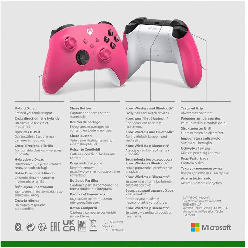 Xbox Wireless Controller - Deep Pink for Xbox Series X|S, Xbox One, and Windows Devices