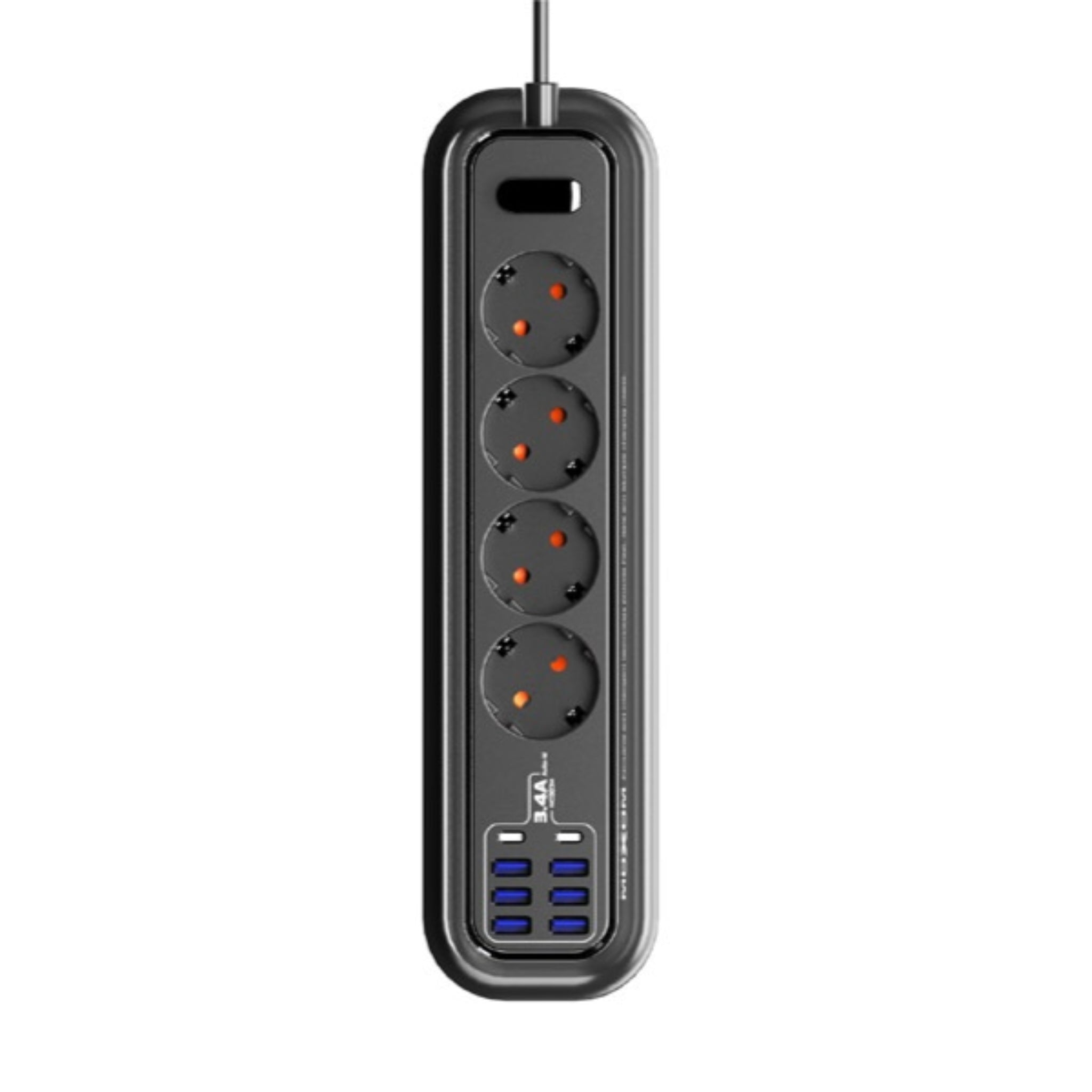 Moxom MX-ST05 Safety power strip with 4 Sockets & 8 USB Ports(6x USB, 2x USB Type-C)
