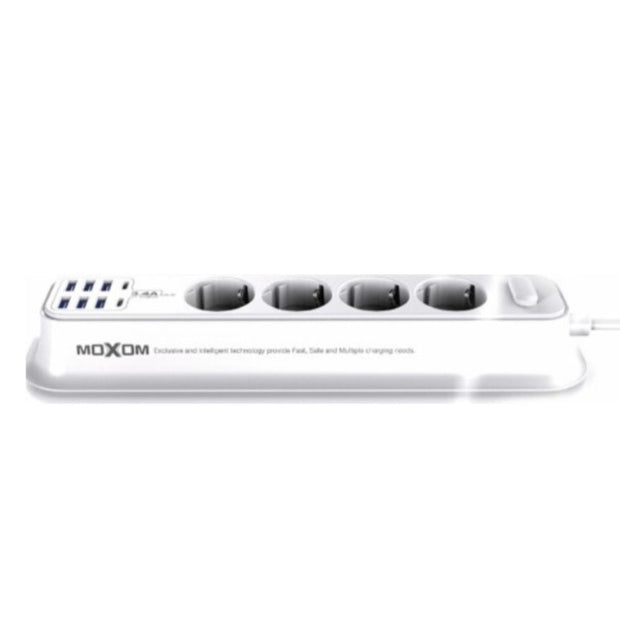Moxom MX-ST05 Safety power strip with 4 Sockets & 8 USB Ports(6x USB, 2x USB Type-C)