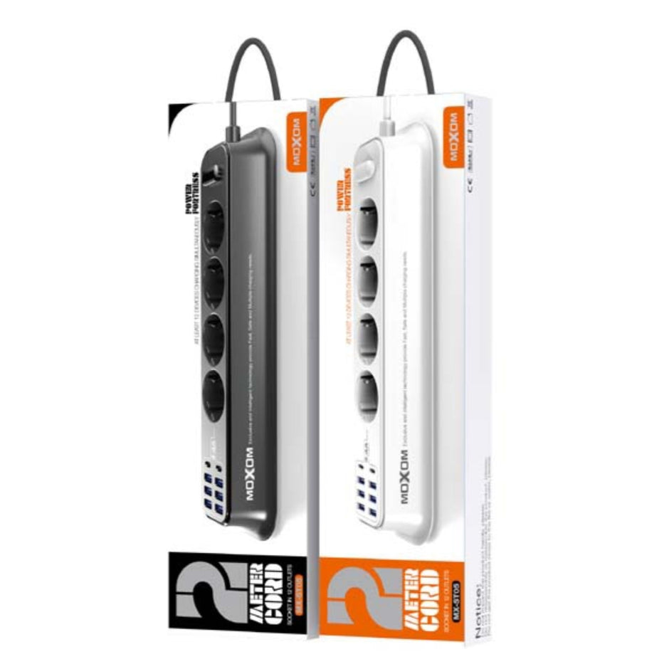 Moxom MX-ST05 Safety power strip with 4 Sockets & 8 USB Ports(6x USB, 2x USB Type-C)