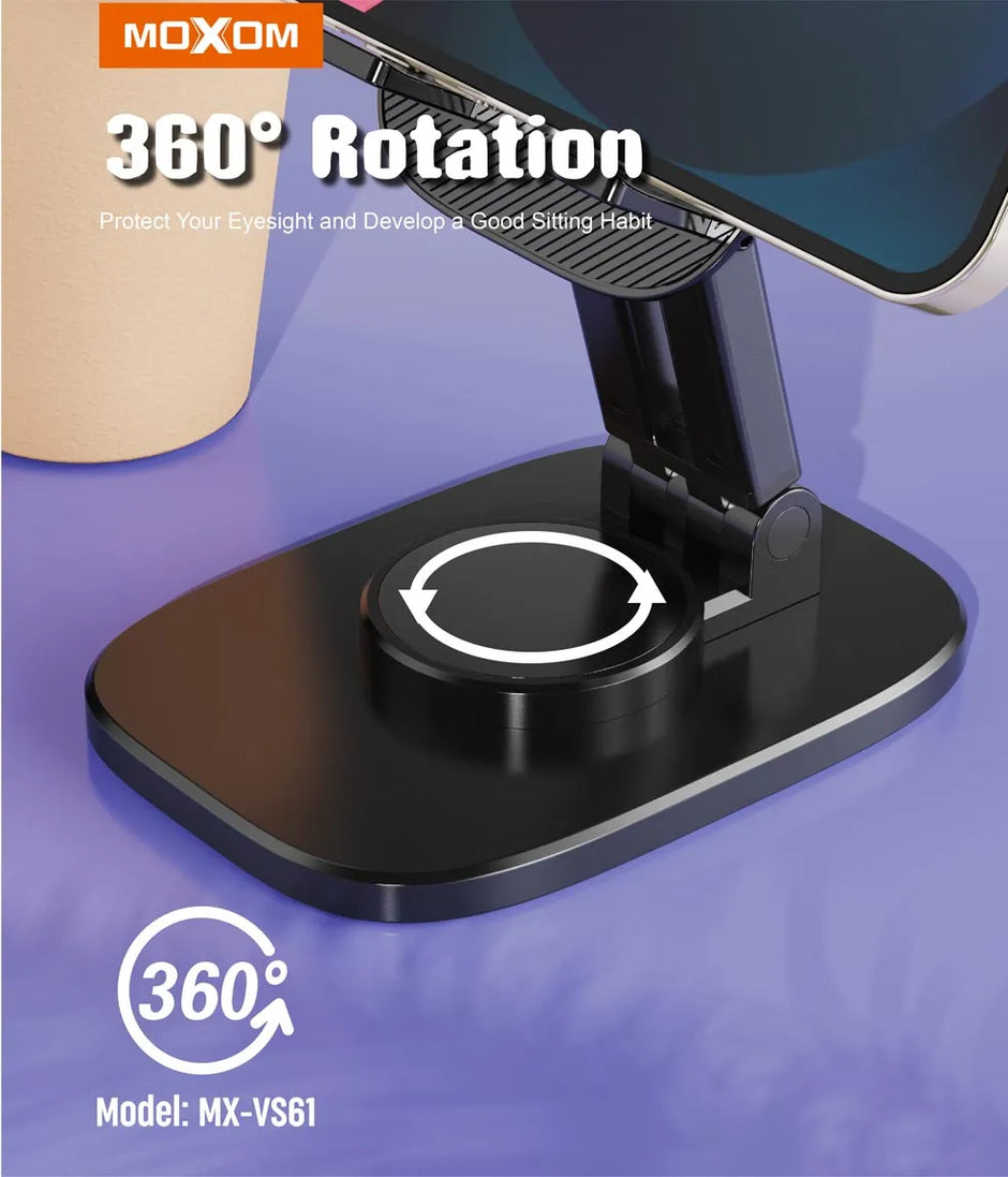 MOXOM 360° Rotation  Steady and Non-Slip Phone Holder