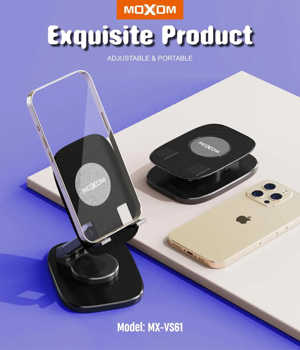 MOXOM 360° Rotation  Steady and Non-Slip Phone Holder