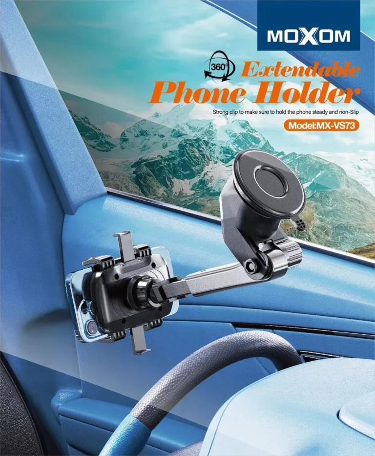 MOXOM Extendable Phone Holder for Car Windshield or Dashboard