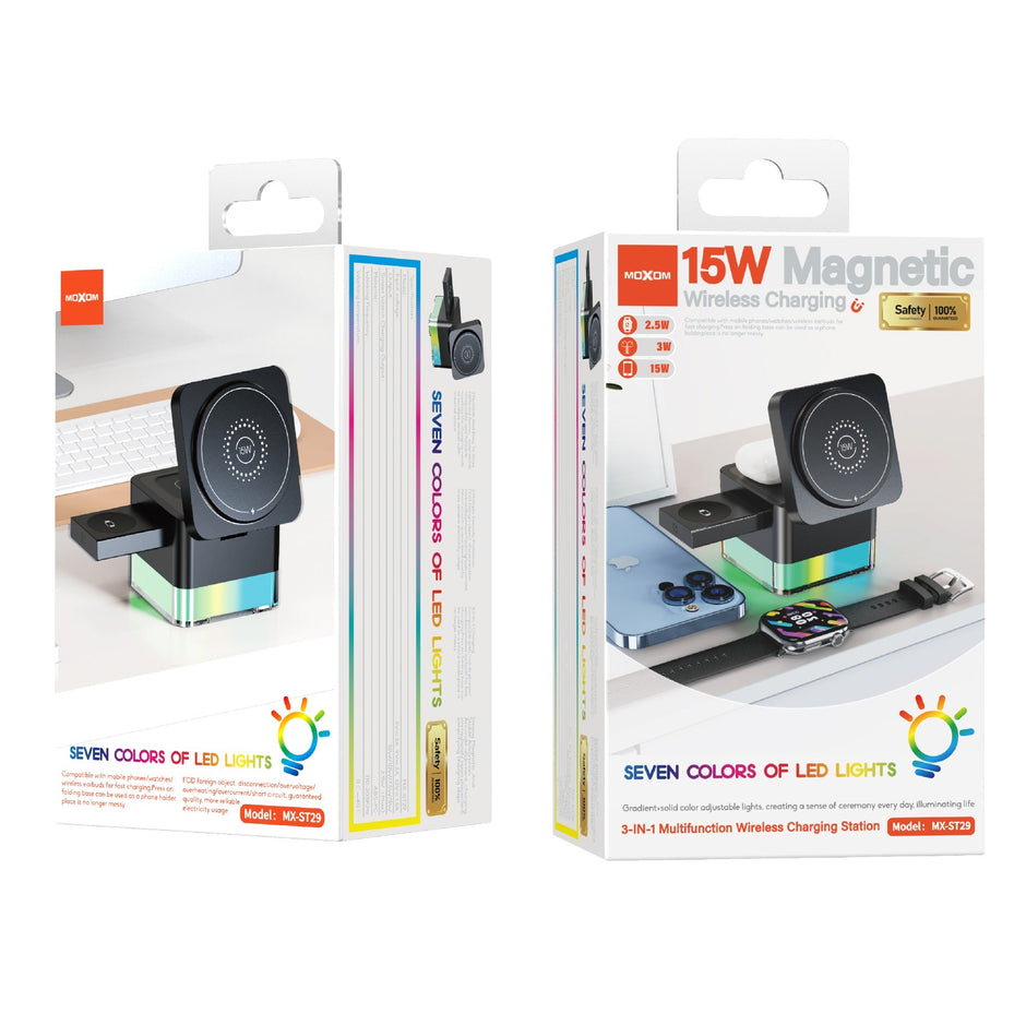 MOXOM 3in1 Magnetic Wireless Charger