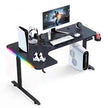 Gaming Desk , L-Shaped, RGB, Carbon Fiber