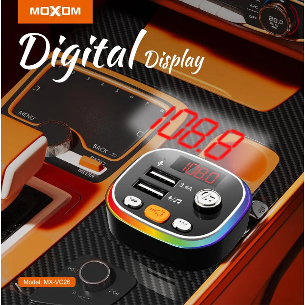 MOXOM Wireless Music Dual Ports Car Charger
