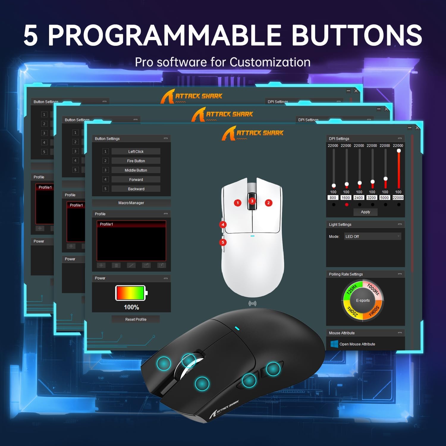 ATTACK SHARK X11 Tri-Mode Wired/Wireless Gaming Mouse