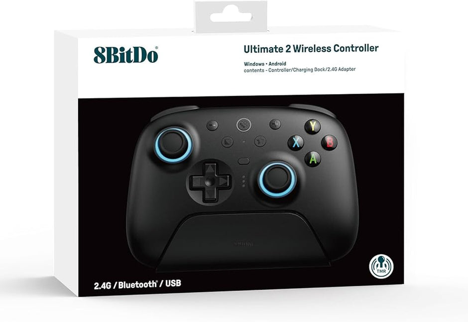 8BitDo Ultimate 2 Wireless Controller with Charging Dock for Nintendo Switch/Nintendo Switch 2 & Windows PC, with TMR Joysticks, Switchable Hall Effect/Tactile Triggers, Vibration and Motion Control