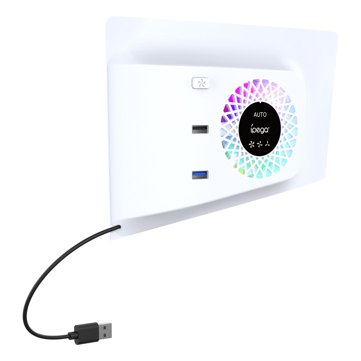 PG-P5S019 RGB Cooling Fan with 2 USB Ports for PS5 Slim - Auto-Sensing Cooler