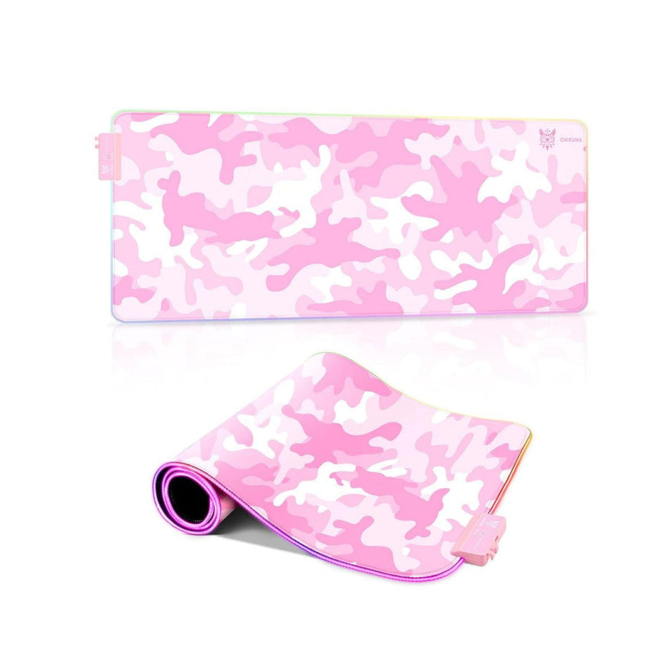 Onikuma G5 RGB Glowing Gaming Mouse Pad (80×30 CM) - Pink