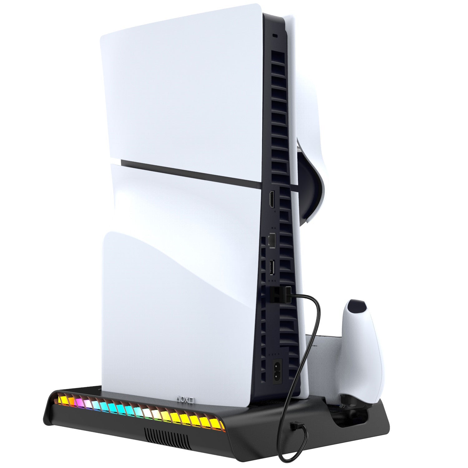 iPega  RGB Vertical Stand with Cooling Fan and Controller Charger For PS5 Slim & PS5 Pro - PG-P5S006