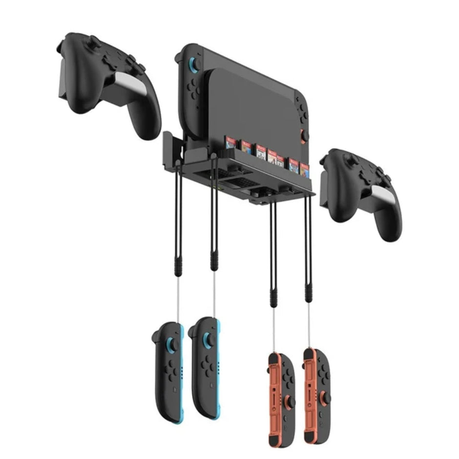 DOBE TNS-31113 Wall Mount Bracket for Nintendo Switch 2 / Switch / OLED Game Controller Hanger with Game Card Storage