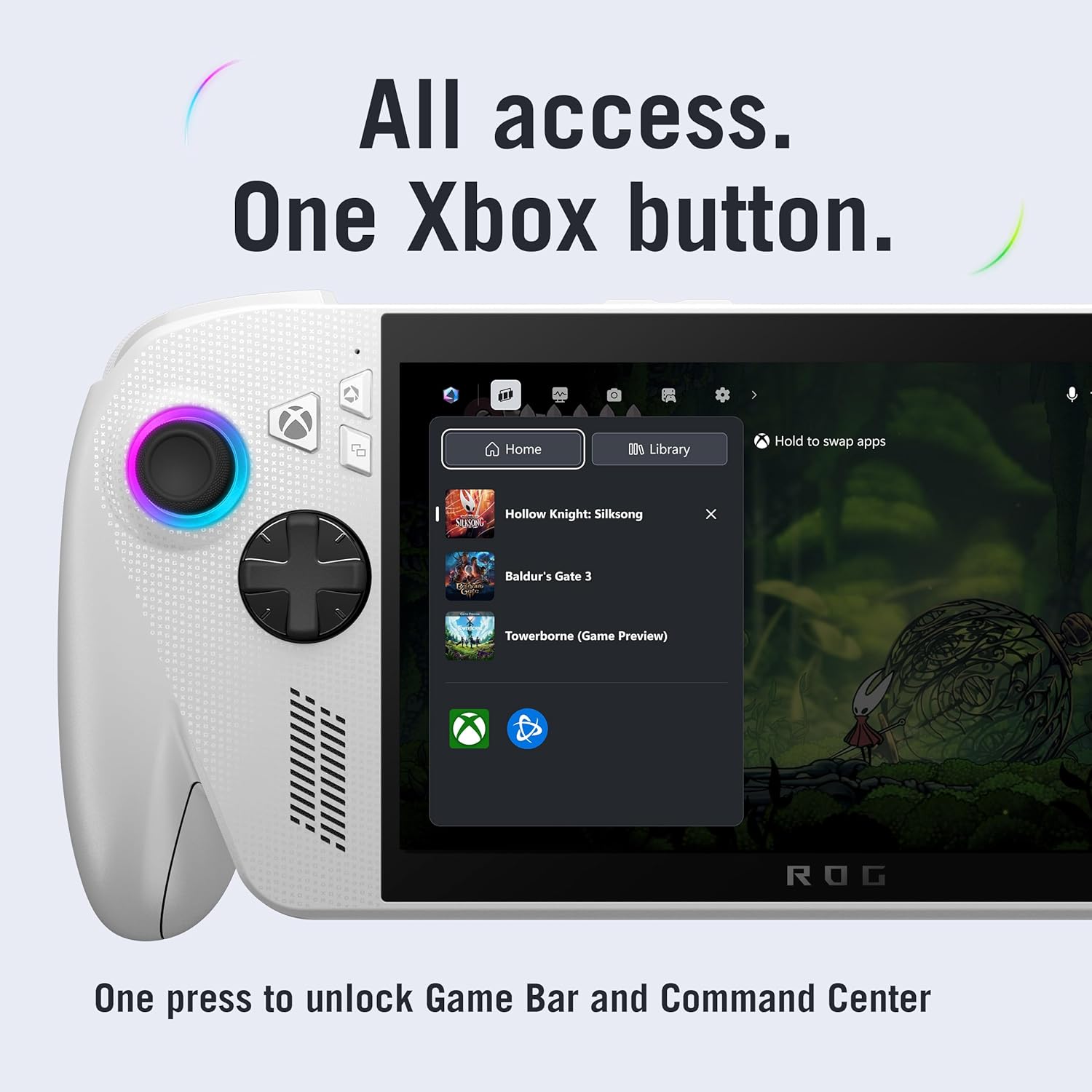ASUS ROG Xbox Ally 7” 1080p 120Hz Gaming Handheld Touchscreen AMD Ryzen™ Z2 A 16GB RAM 512GB SSD White