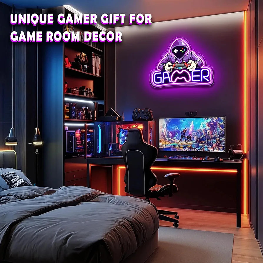 LED Light Neon Sign For Wall Decor 37×31 cm - Gamer