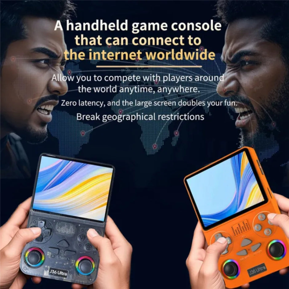 J36 Ultra Handheld Game Console 3.5 Inch IPS Screen 30,000+ Pre-loaded Games with Wifi