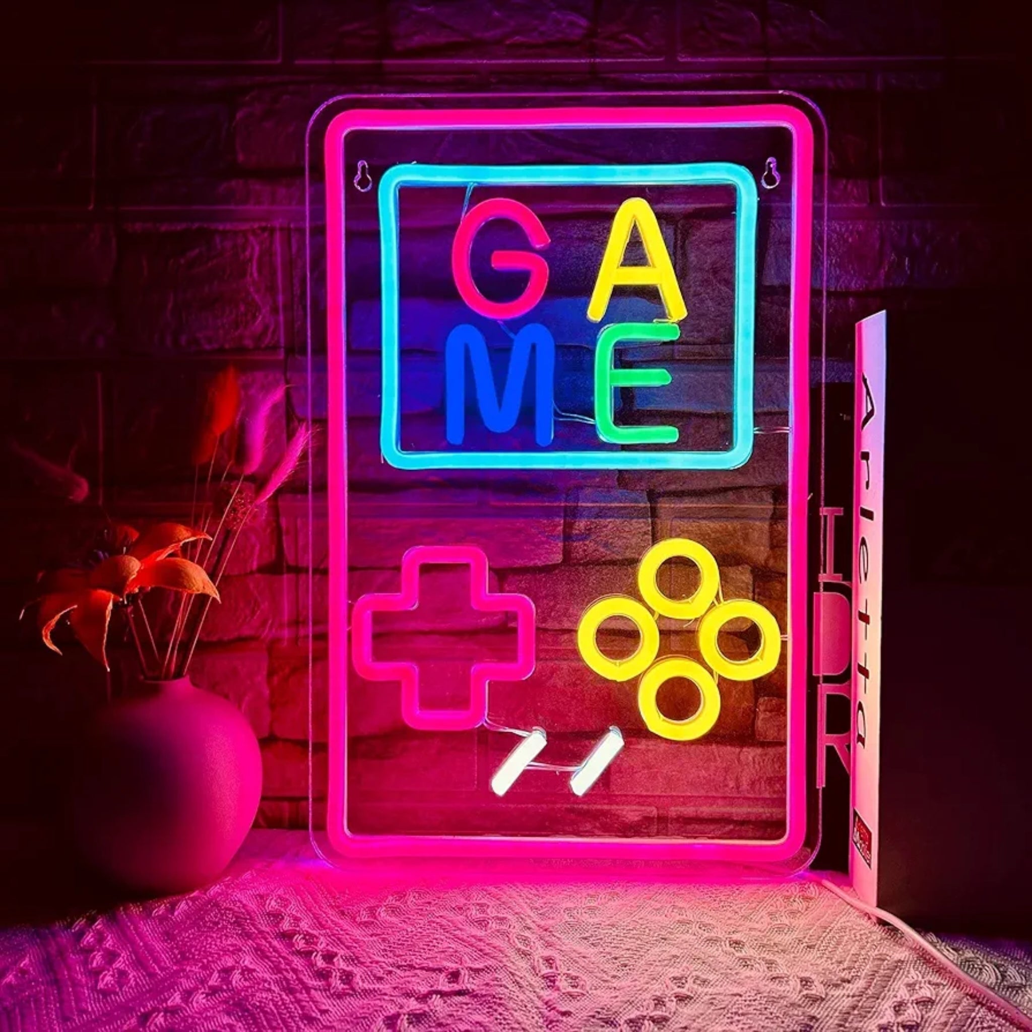 LED Light Neon Sign For Wall Decor 38×25 cm - Handheld Game