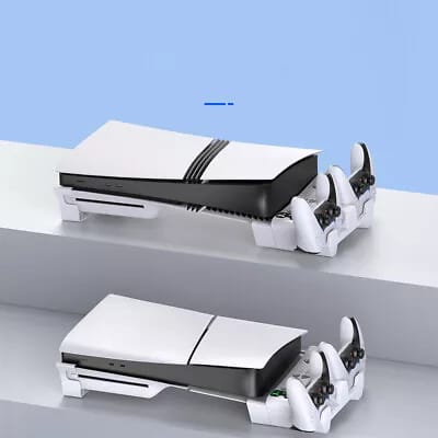 Horizontal Cooling Stand and Charging Station for PS5 Pro, & PS5 Slim Disc/Digital Edition