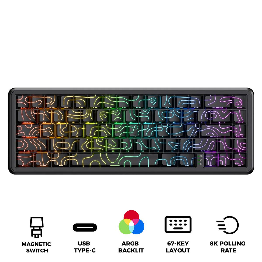 Onikuma G67 67-Key RGB Wired Hot-Swappable Mechanical Keyboard (Magnetic Switch)