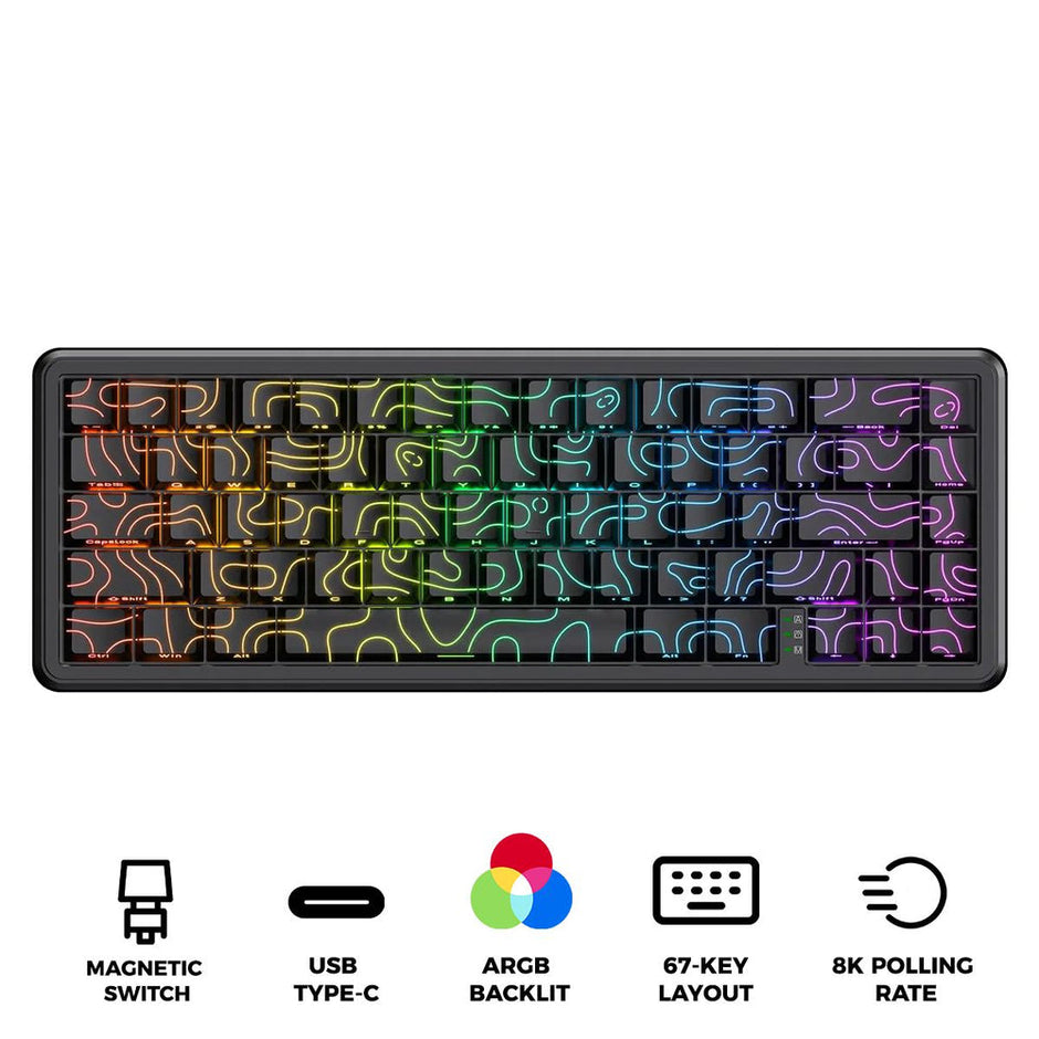 Onikuma G67 67-Key RGB Wired Hot-Swappable Mechanical Keyboard (Magnetic Switch)