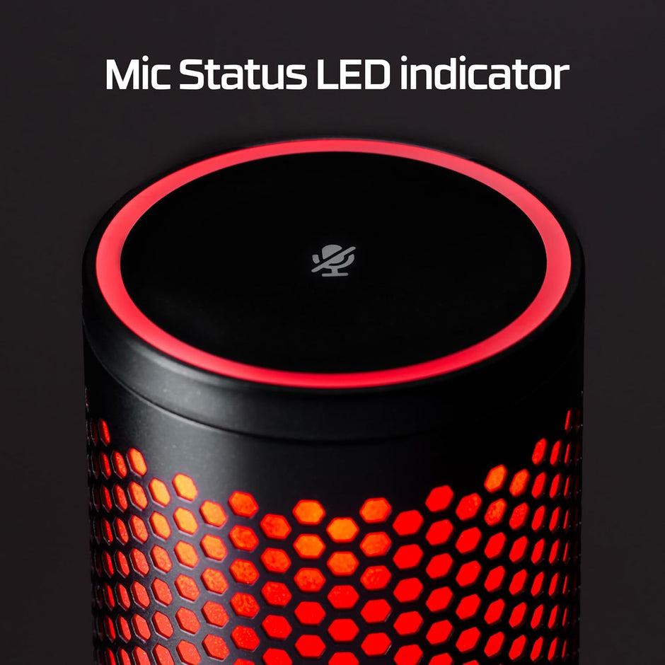 HyperX QuadCast 2 – USB Microphone for Gaming, Streaming and Podcasting, with On-Board Controls, LED Lighting, Removable Shock Mount, PC, Mac, PS5, PS4, USB-C - Black
