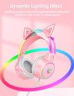 ONIKUMA X15 PRO Cat Ear Headphones, Double-Head Beam with Noise Cancelling Microphone RGB Gaming Headset