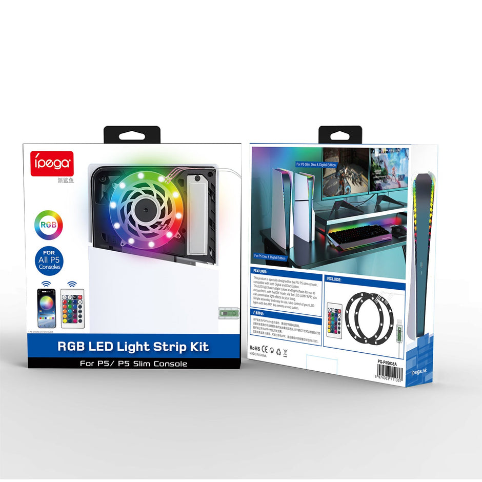 iPega RGB Colorful App & Remote Control Atmosphere Lights For PS5 & PS5 Slim - PG-P5S038A