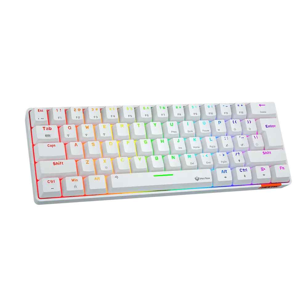 MeeTion MK005BT Dual Mode Wired/Bluetooth 60% Gaming Mechanical Keyboard - White
