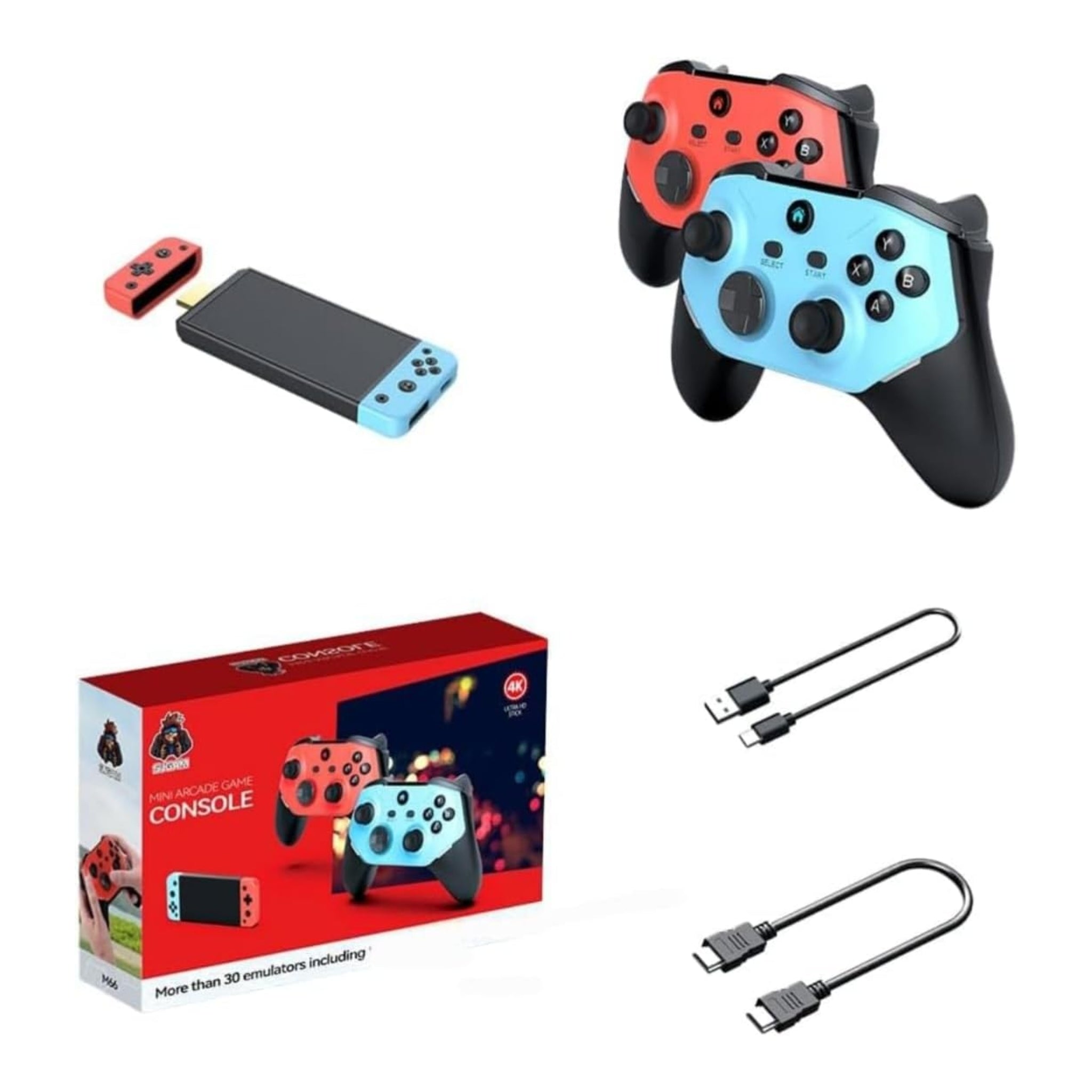 M66 Retro Game stick Console 4K Mini Arcade 64 GB with 30+ Emulator, 20000+GTA, Donkey Kong, Tekken etc.,