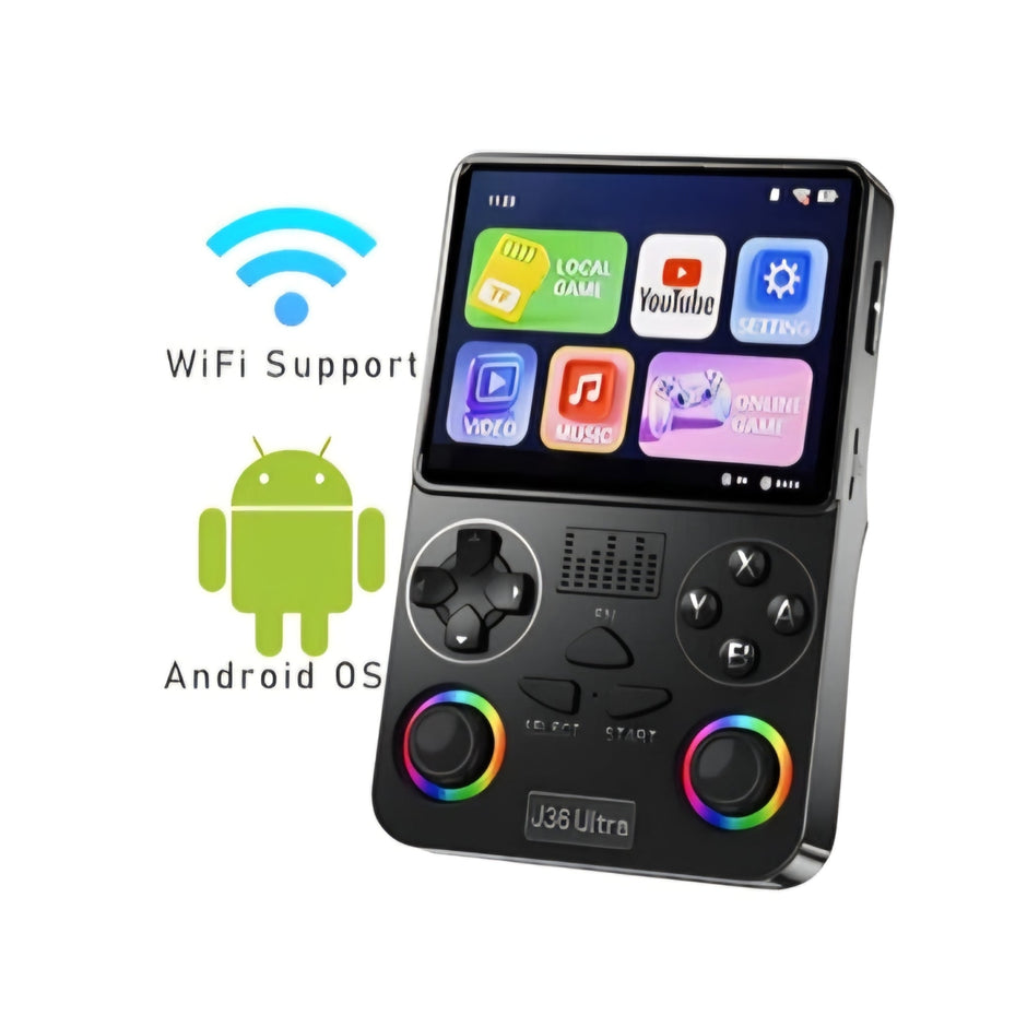 J36 Ultra Handheld Game Console 3.5 Inch IPS Screen 30,000+ Pre-loaded Games with Wifi