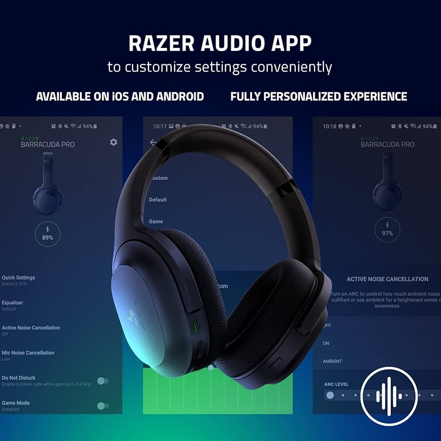 Razer Barracuda 2.4GHz Wireless + Bluetooth  Gaming Headset For Mobile, PC, PlayStation, Switch 2, Android, iOS