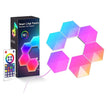 Hexagon Lights with Remote, RGB LED Wall Lights, Smart DIY App Control/ Music Sync for Game Room Decor - 6 pcs