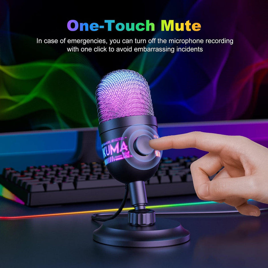 Onikuma M930 RGB USB Condenser Gaming Microphone