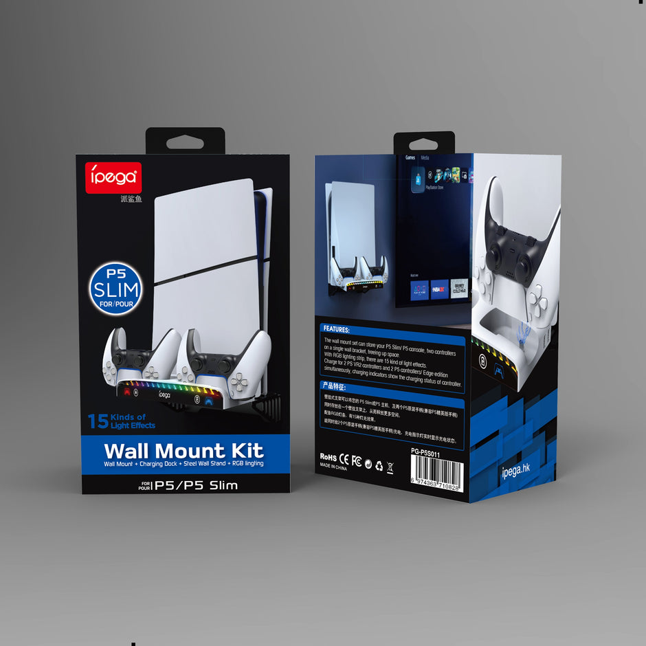 IPEGA Wall Mount Charging Dock with RGB Light For PP5 & PS5 Slim - PG-P5S011