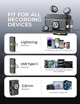 Hollyland Lark M2 Combo Wireless Microphone for iPhone/Camera/Android/PC