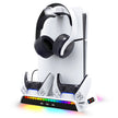 iPega  RGB Vertical Stand with Cooling Fan and Controller Charger For PS5 Slim & PS5 Pro - PG-P5S006