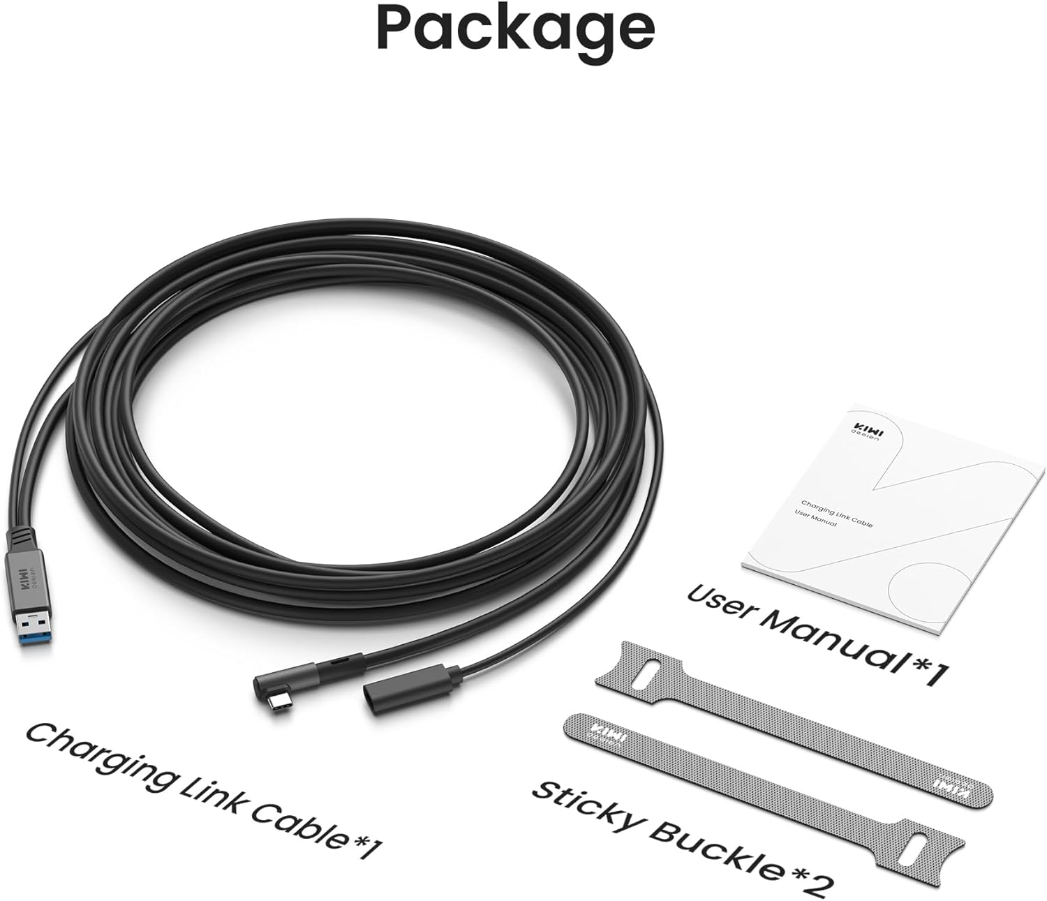 KIWI design Link Cable with Charging 16FT Compatible with Meta Quest 3S/3/2/Pro/Pico 4 Accessories and PC/SteamVR, USB 3.0 to USB C Link Cable with 5Gbps Super Speed for Extended Gameplay