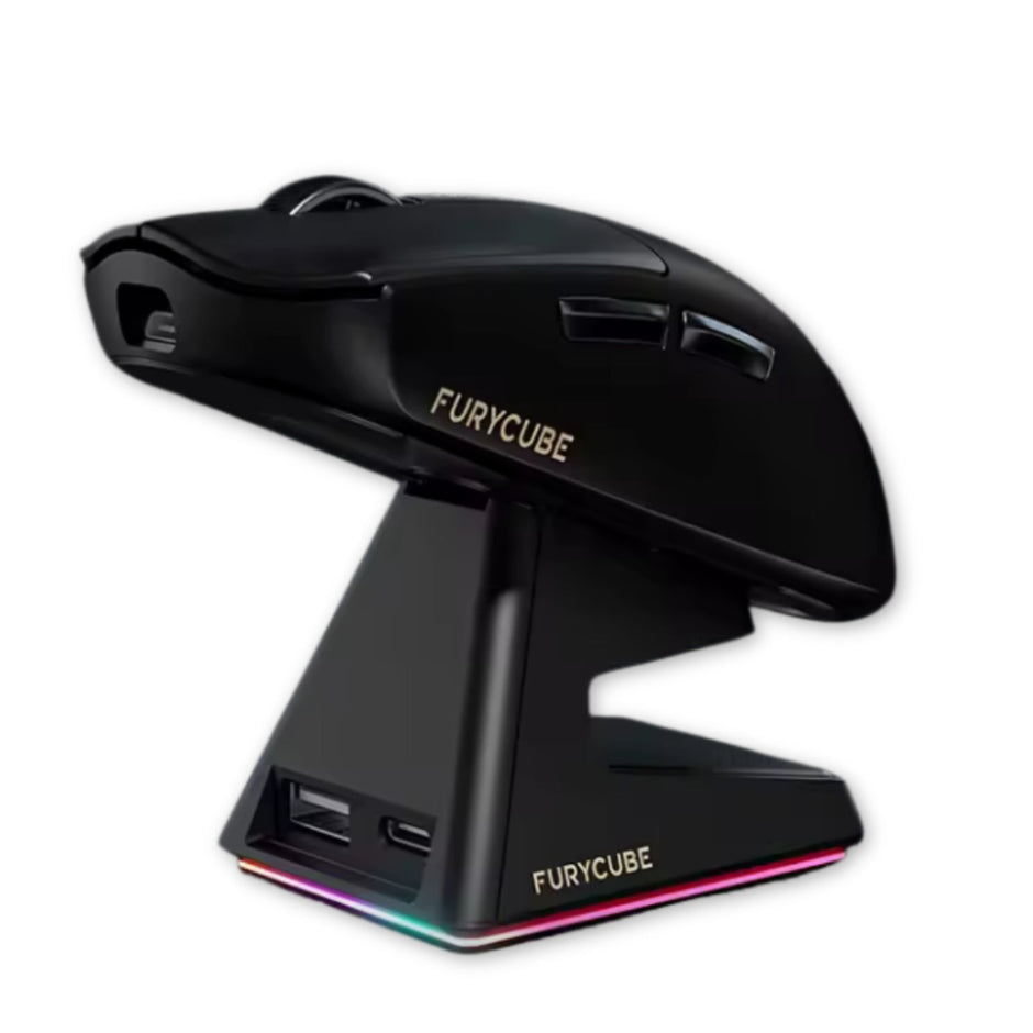 Furycube G9 Pro Lightweight Ergonomic Triple Mode Wired/Wireless Gaming Mouse with Charging Dock