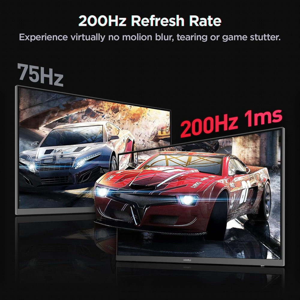 KOORUI G2722p 27 Inch 2K 200Hz QHD (2560 x 1440p) Fast IPS Screen, 1ms Response Time, HDR 400 Gaming Monitor