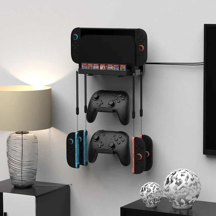 DOBE TNS-31113 Wall Mount Bracket for Nintendo Switch 2 / Switch / OLED Game Controller Hanger with Game Card Storage
