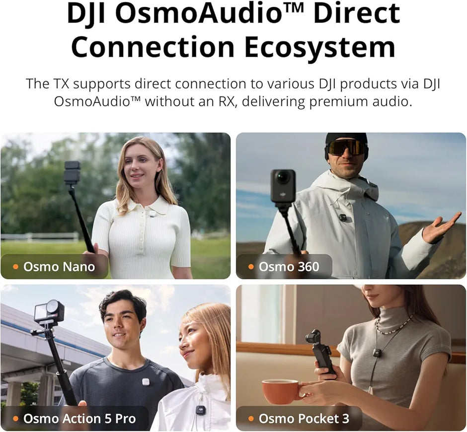 DJI Mic Mini (2 TX + 1 RX + Charging Case), Wireless Lavalier Microphone for iPhone/Camera/Android
