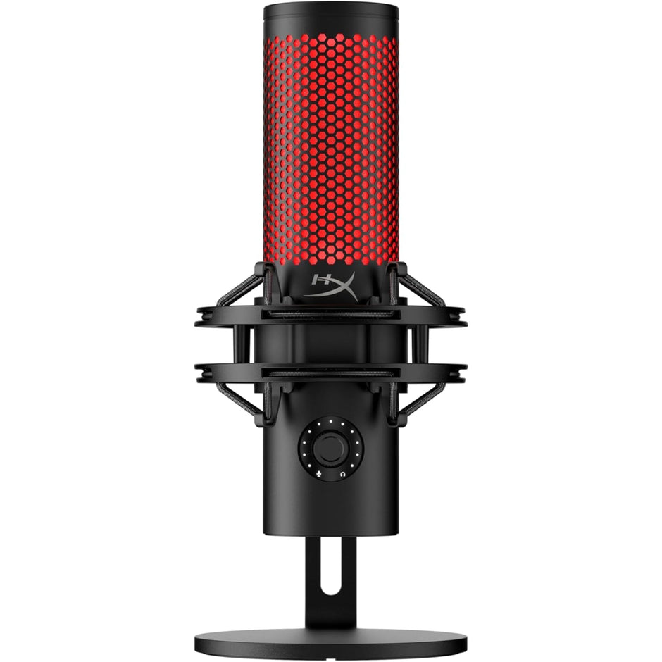 HyperX QuadCast 2 – USB Microphone for Gaming, Streaming and Podcasting, with On-Board Controls, LED Lighting, Removable Shock Mount, PC, Mac, PS5, PS4, USB-C - Black