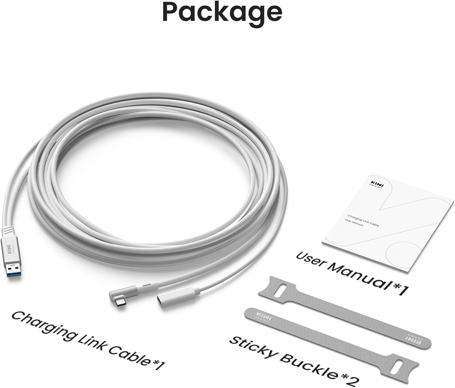 KIWI design Link Cable with Charging 16FT Compatible with Meta Quest 3S/3/2/Pro/Pico 4 Accessories and PC/SteamVR, USB 3.0 to USB C Link Cable with 5Gbps Super Speed for Extended Gameplay