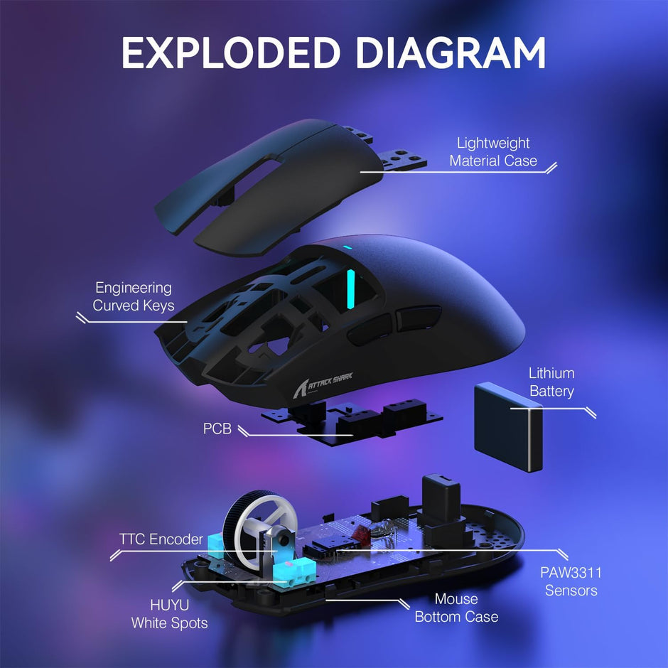 ATTACK SHARK X11 Tri-Mode Wired/Wireless Gaming Mouse