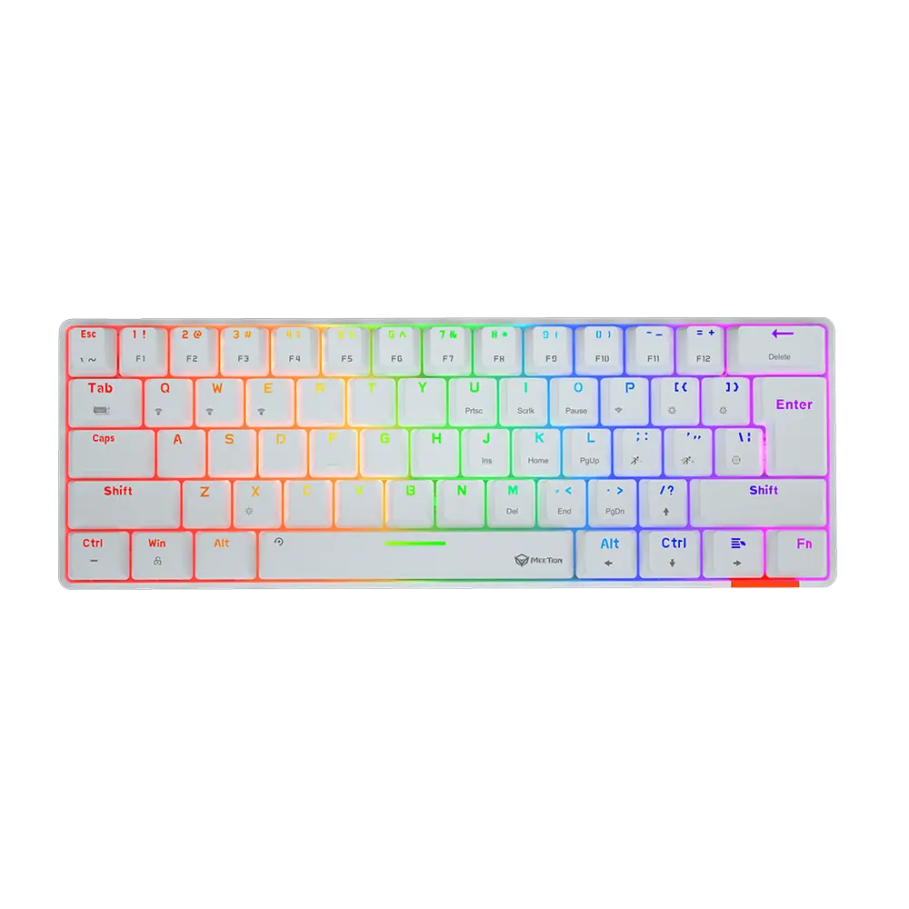 MeeTion MK005BT Dual Mode Wired/Bluetooth 60% Gaming Mechanical Keyboard - White