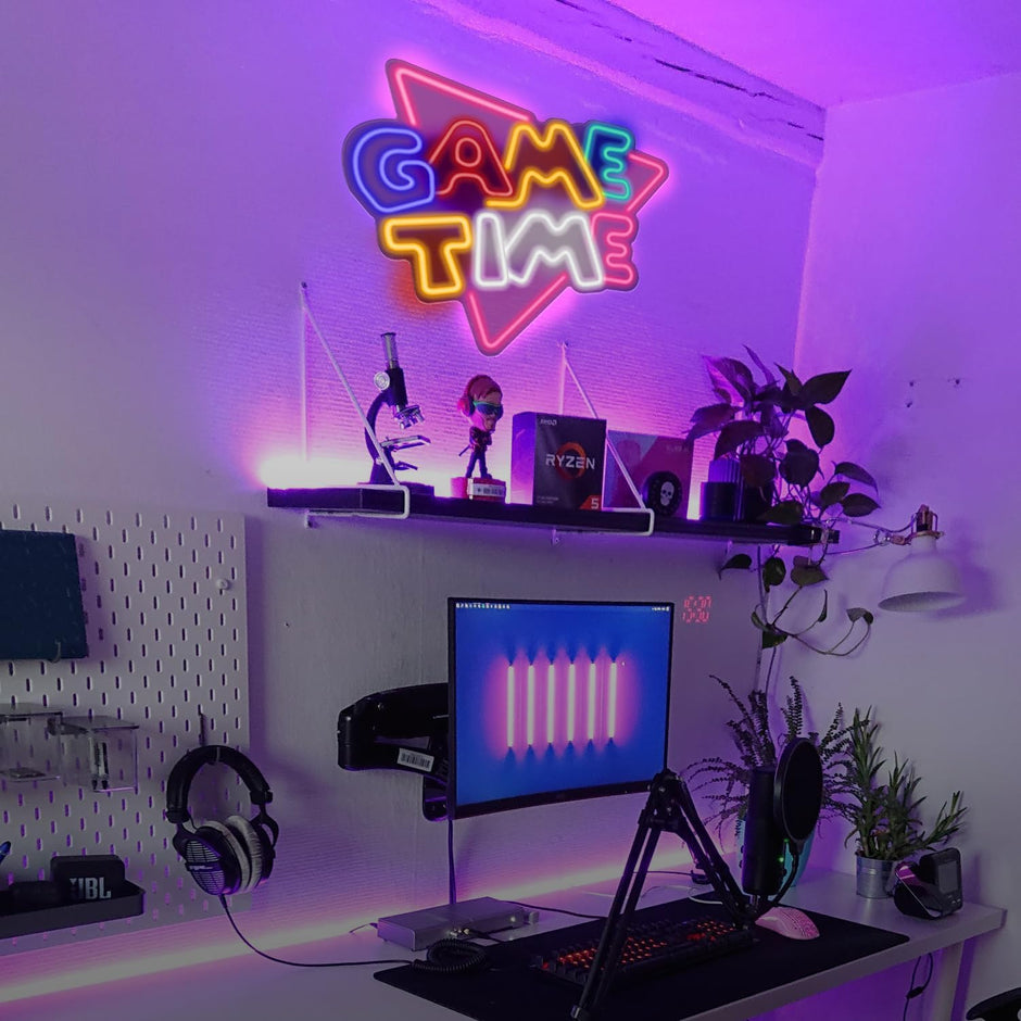 LED Light Neon Sign For Wall Decor 39×32 cm - Game Time