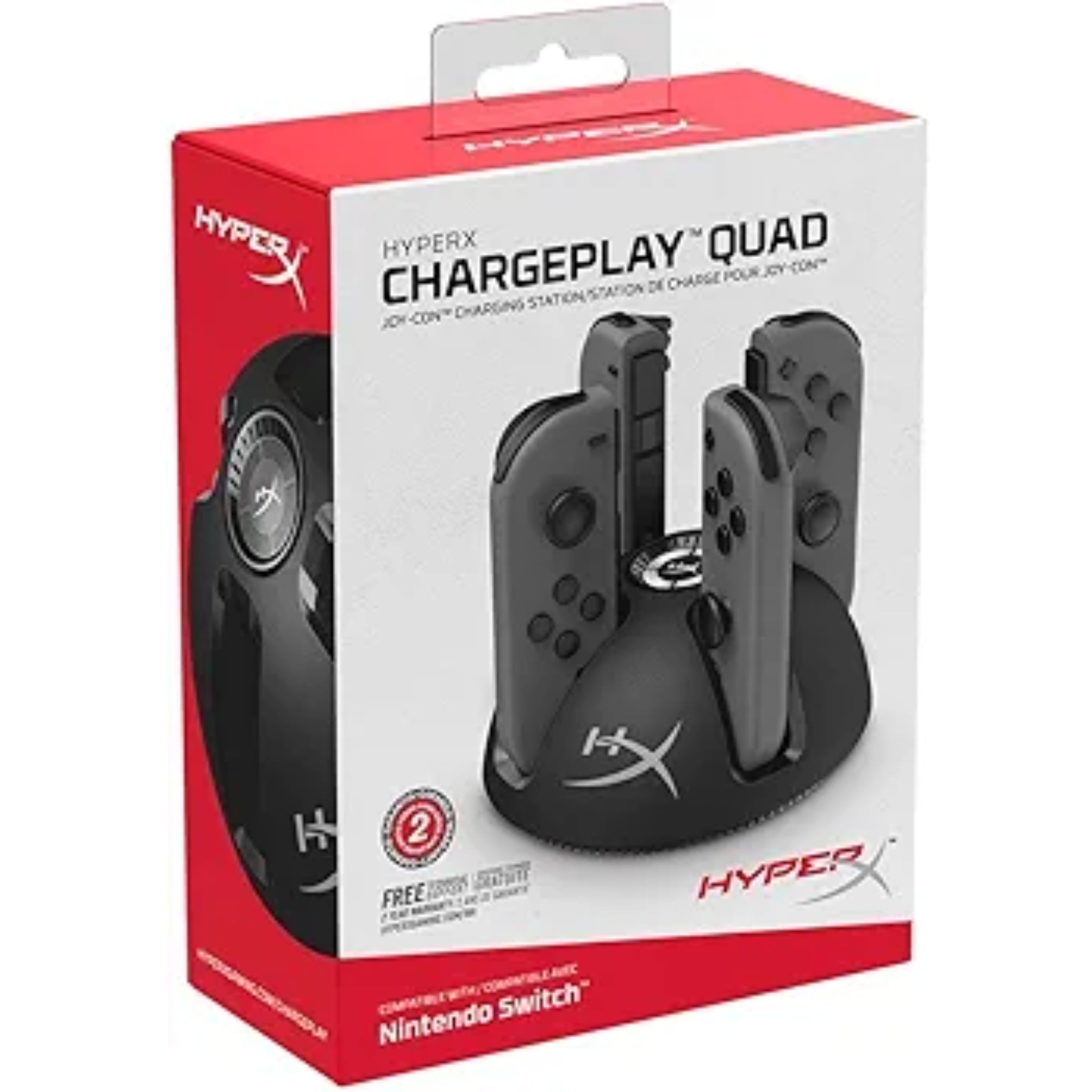 HyperX Chargeplay Quad - 4-in-1 Joy-Con Charging Station for Nintendo Switch with LED Indicators, USB Connection