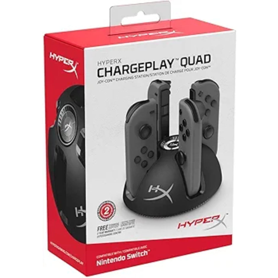 HyperX Chargeplay Quad - 4-in-1 Joy-Con Charging Station for Nintendo Switch with LED Indicators, USB Connection