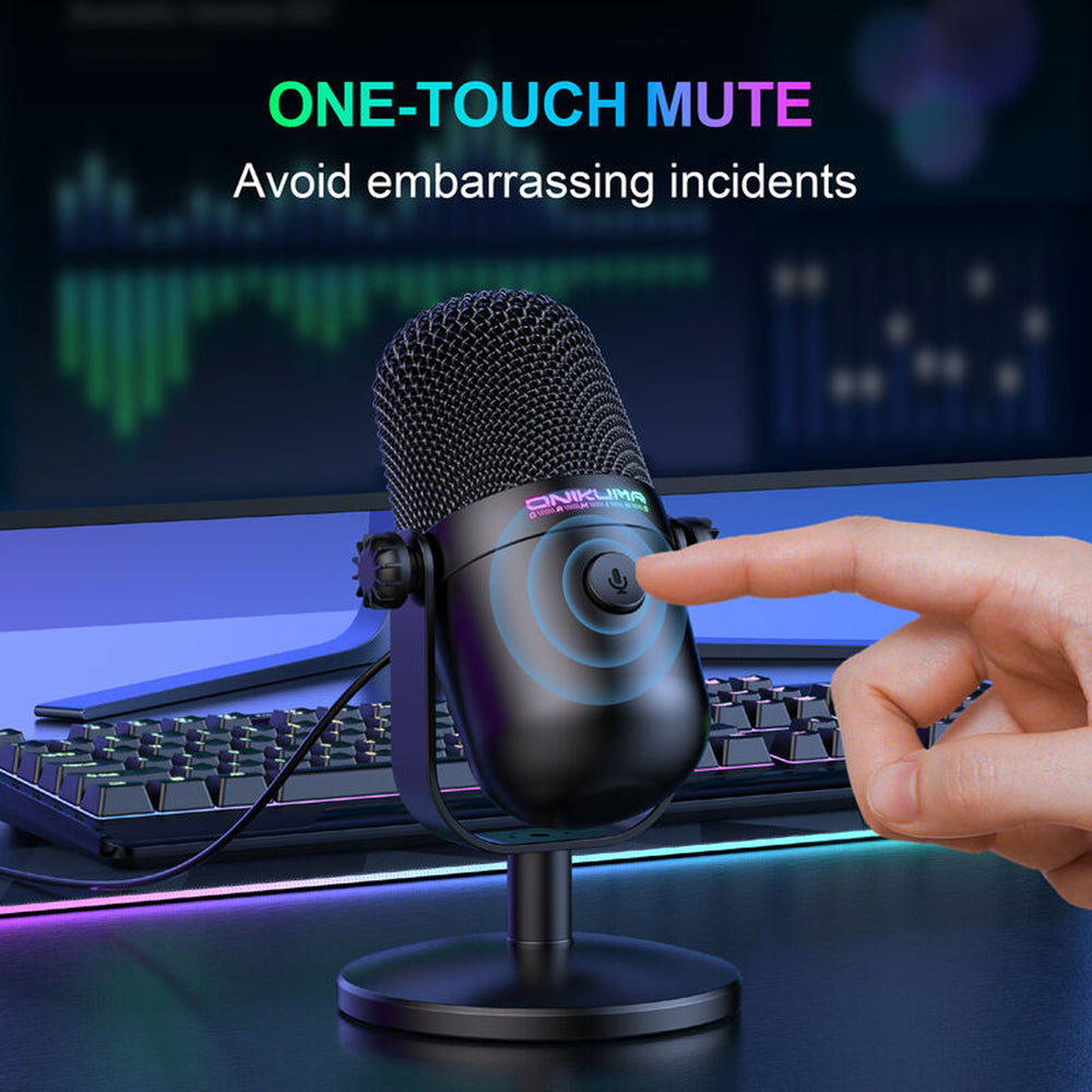 Onikuma M830 Colorful RGB USB Condenser Gaming Microphone