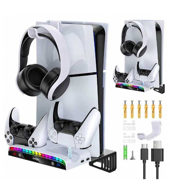 IPEGA Wall Mount Charging Dock with RGB Light For PP5 & PS5 Slim - PG-P5S011