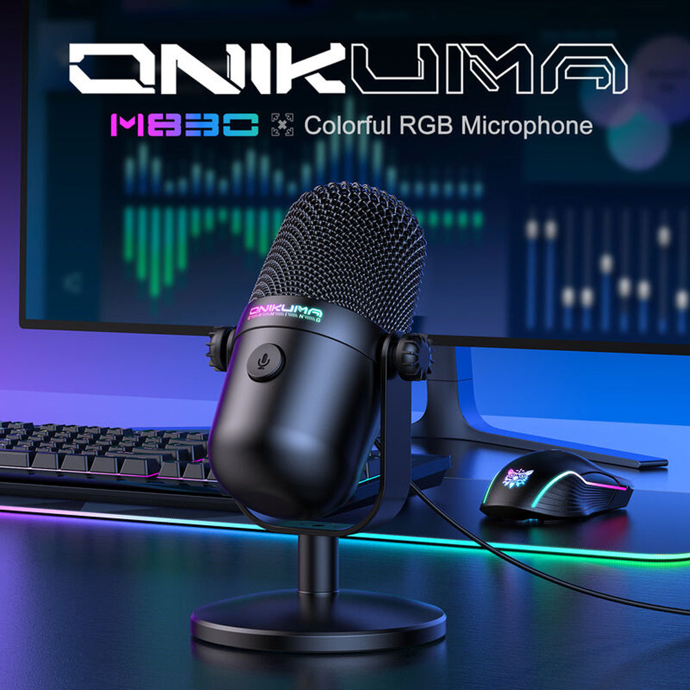 Onikuma M830 Colorful RGB USB Condenser Gaming Microphone